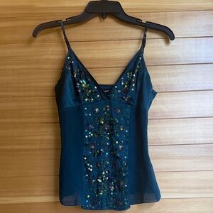 bebe Dark Teal Sequin Camisole SOLD